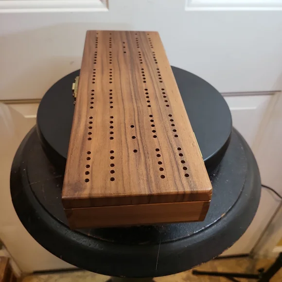 Handcrafted Dominic C. Armanino Five Up Co Dominos in Walnut Wood Box - Picture 4 of 16